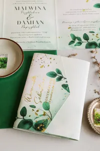 Zaproszenia Ślubne Eukaliptus Złocone | Jadeit nr 1 | Zamów