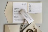 Minimalistyczne Zaproszenia Ślubne Kremowe | Kraft nr 11