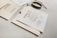 Eleganckie Zaproszenia Ślubne Kremowo-Złote | Mokait nr 3