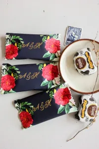 Krówki Weselne Granatowe | Eleganckie Podziękowania dla Gości