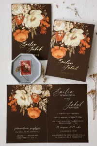 Eleganckie Zaproszenia Ślubne Brązowe | Ruskus nr 4 | Zamów