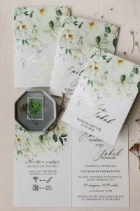 Zaproszenia Ślubne Ruskus Złocone | Botaniczne | Zamów online