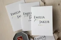 Zaproszenia Ślubne Glamour Ruskus | Złocone, z Liśćmi