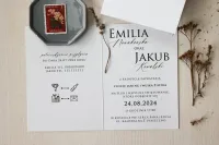 Zaproszenia Ślubne Glamour Ruskus | Złocone, z Liśćmi