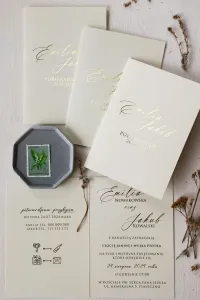 Złocone Zaproszenia Ślubne Glamour | Ruskus nr 14 | Zamów