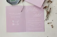 Różowe Złocone Zaproszenia Ślubne Ruskus | Amelia-Wedding