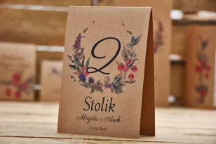 Tischnummern, Hochzeitstisch, Hochzeit - Waldfrüchte Nr. 1 - Rote Brombeeren - Hochzeitszubehör, ökologisch