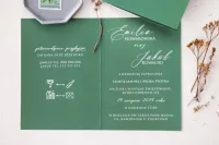Zielone Zaproszenia Ślubne Złocone Kaligrafia | Ruskus 16