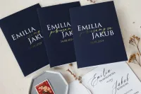 Eleganckie Granatowe Zaproszenia Ślubne Złocone | Ruskus 17