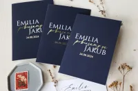 Eleganckie Granatowe Zaproszenia Ślubne Złocone | Ruskus 17