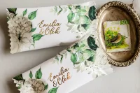 Eleganckie Czekoladki Ślubne | Złocone Podziękowania Gościom