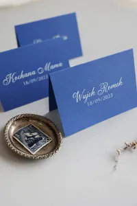 Niebieskie Winietki Ślubne Personalizowane | Kraft nr 7