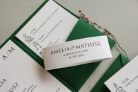 Zaproszenia Ślubne Butelkowa Zieleń | Kraft nr 10 | Zamów Online