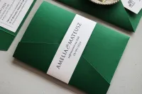 Zaproszenia Ślubne Butelkowa Zieleń | Kraft nr 10 | Zamów Online