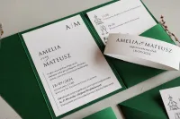 Zaproszenia Ślubne Butelkowa Zieleń | Kraft nr 10 | Zamów Online