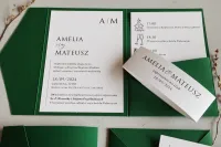 Zaproszenia Ślubne Butelkowa Zieleń | Kraft nr 10 | Zamów Online