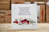 Bileciki do Zaproszeń Ślubnych Bordowe Kwiaty | Amelia-Wedding