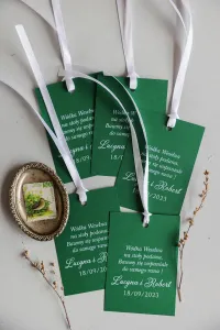 Zielone Zawieszki na Wódkę Weselną | Personalizacja Gratis