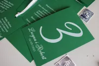 Zielone Numery na Stoły Weselne Kraft nr 10 | Amelia-Wedding