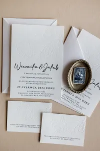 Zaproszenia Ślubne Letterpress Tłoczone Kwiaty | Karmen nr 2