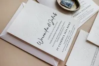 Zaproszenia Ślubne Letterpress Tłoczone Kwiaty | Karmen nr 2