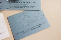 Zaproszenia Ślubne Letterpress Błękitne Kwiaty | Karmen nr 3