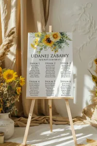 Plan Stołów Weselnych Słoneczniki | Pełna Personalizacja