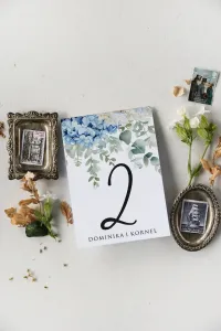 Numerki na Stół Weselny Błękitne Kwiaty | Impresja nr 4