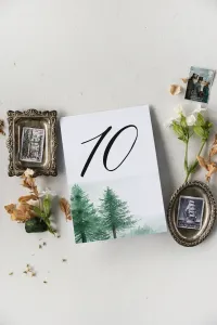 Leśne Numery na Stół Weselny Eukaliptus | Impresja nr 8