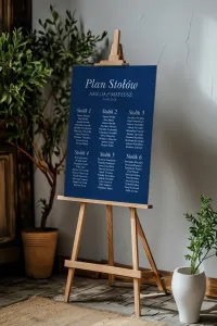 Nowoczesny Plan Stołów Weselnych Granatowy | Kraft nr 7