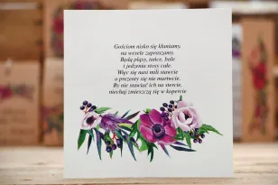 Hochzeitseinladungsticket, Hochzeitsgeschenke, Hochzeit - Waldfrüchte Nr. 5 - Lila Blumen