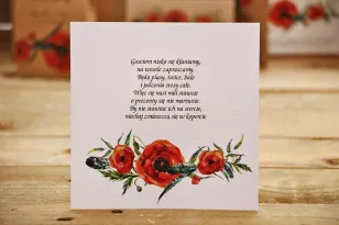 Hochzeitseinladungskarte, Hochzeitsgeschenke, Hochzeit - Waldfrüchte Nr. 6 - Roter Feldmohn