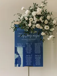 Plan Stołów Pleksi Granatowy | Elegancka Tablica na Wesele