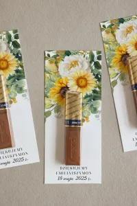 Podziękowania Merci dla Gości Słoneczniki | Amelia-Wedding.pl