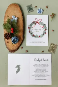 Firmowe Kartki Świąteczne z Logo | Eleganckie | Zamów MZ15