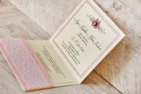 Zaproszenia Ślubne z Koronką i Cyrkonią | Z Koronką nr 1