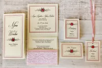 Zaproszenia Ślubne z Koronką i Cyrkonią | Z Koronką nr 1