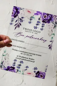 Elegancki Voucher na Szkle z Kwiatami | Zamów Online | VS6