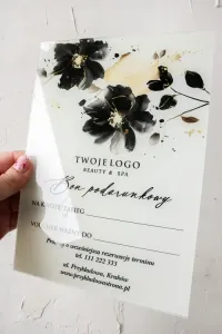Voucher na Szklane dla Firmy | Elegancki Bon ze Złotem VS8
