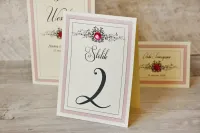 Numery na Stół Weselny z Koronką i Cyrkonią | Amelia-Wedding