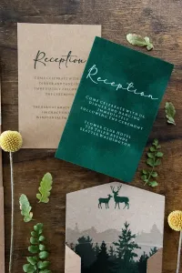Zaproszenia Ślubne na Pleksi Leśne z Jeleniem | Amelia-Wedding