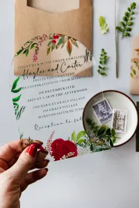 Zaproszenia Ślubne na Pleksi Czerwone Róże | Zamów | PR3