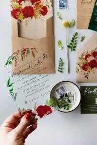 Zaproszenia Ślubne na Pleksi Czerwone Róże | Zamów | PR3