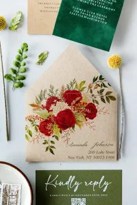 Zaproszenia Ślubne na Pleksi Czerwone Róże | Zamów | PR3