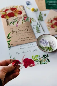 Zaproszenia Ślubne na Pleksi Czerwone Róże | Zamów | PR3