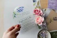 Zaproszenia Ślubne na Pleksi z Lawendą | Eleganckie PR6