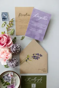 Zaproszenia Ślubne na Pleksi z Lawendą | Eleganckie PR6