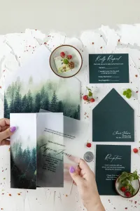 Zaproszenia Ślubne na Pleksi Las | Zamów z Projektem Gratis