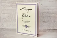 Fioletowa Księga Gości Weselnych z Koronką | Personalizuj