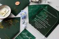 Zaproszenia Ślubne na Pleksi Łuk | Eleganckie i Złocone